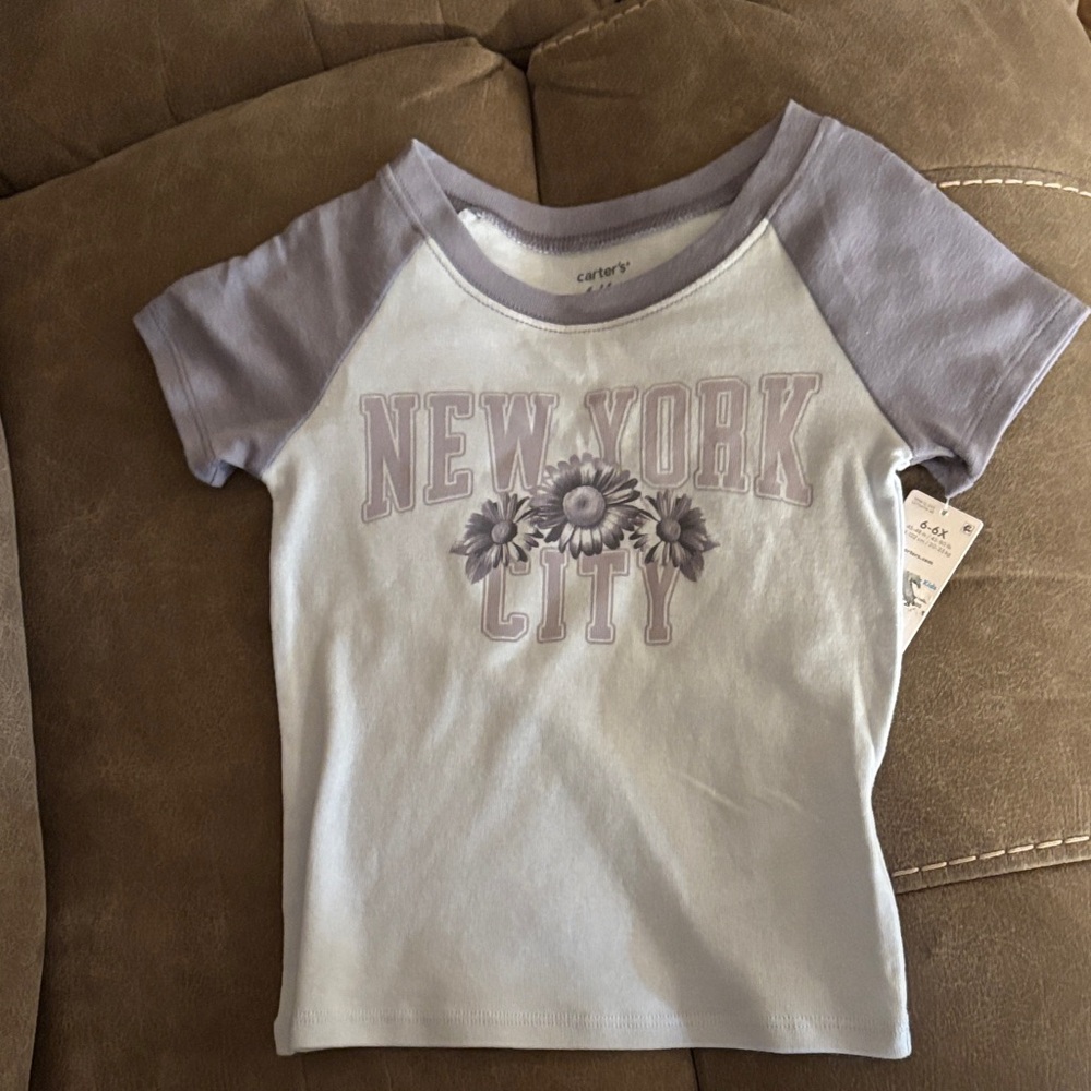 Carter's Kids New York City Floral Tee - White and Purple
